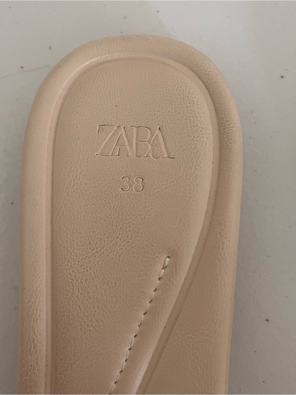Zara Neutral Braided Tube Strap Slide Sandals - Light Beige Cream EU 38 - Picture 6 of 9